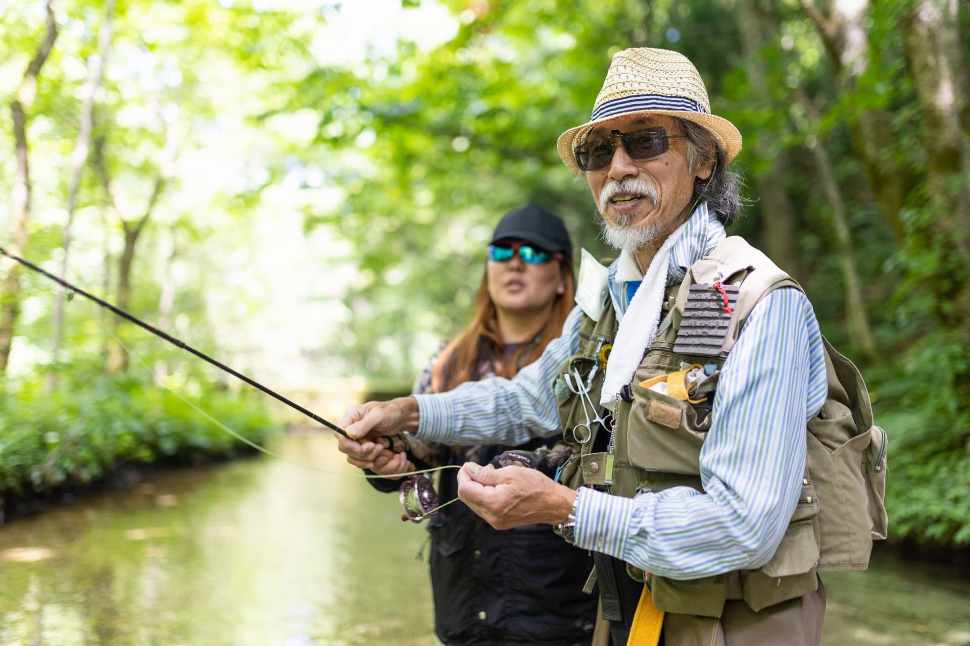 Fly fishing on a mountain stream
