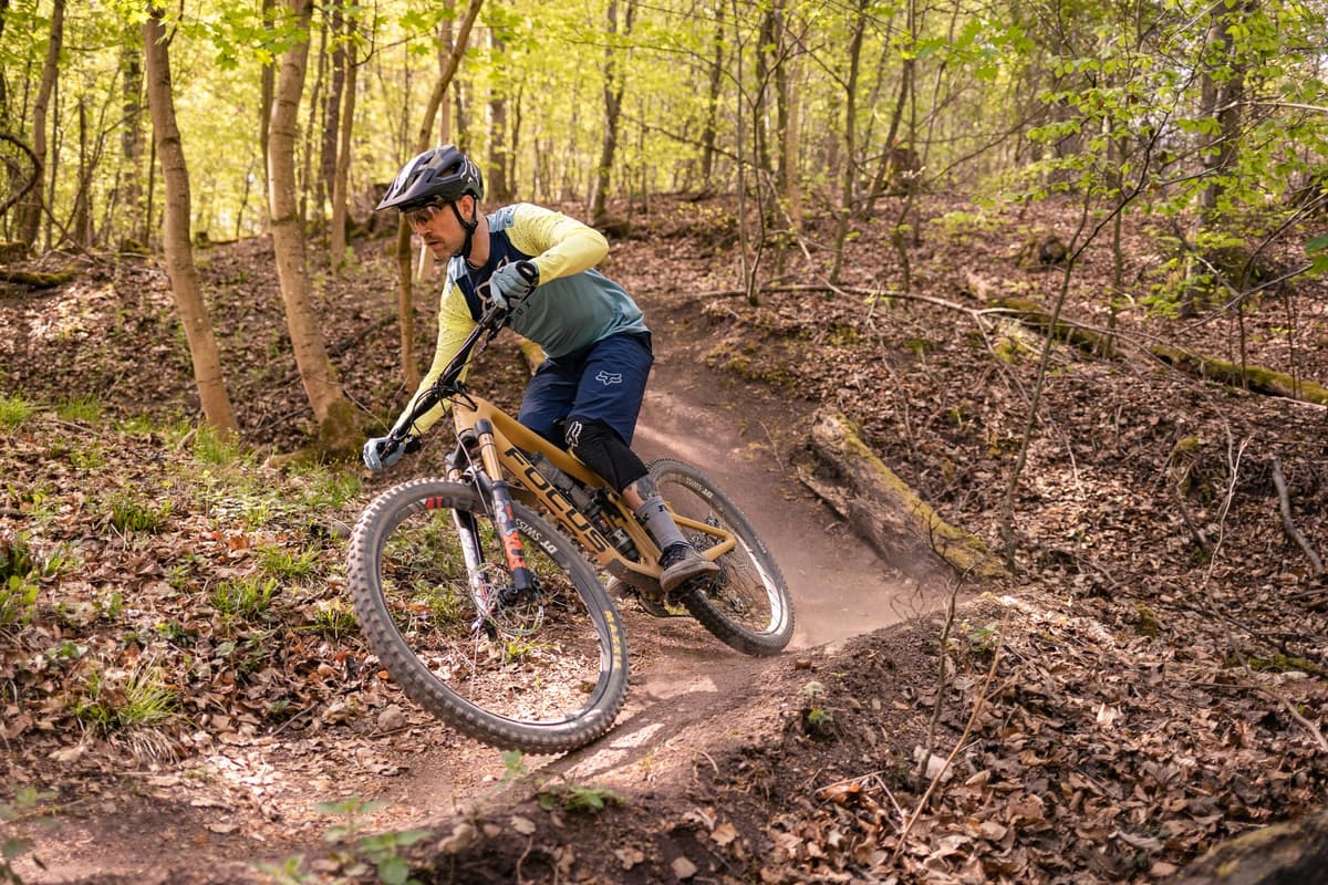 Mountain biking on singletrack trails in the Blue Ridge Mountains